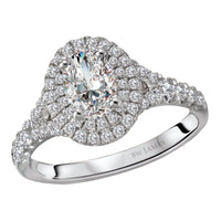 BW JAMES Engagement Rings "The Chicago" Split Band Double Halo Diamond Ring