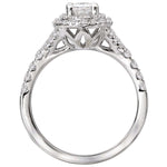 BW JAMES Engagement Rings "The Chicago" Split Band Double Halo Diamond Ring