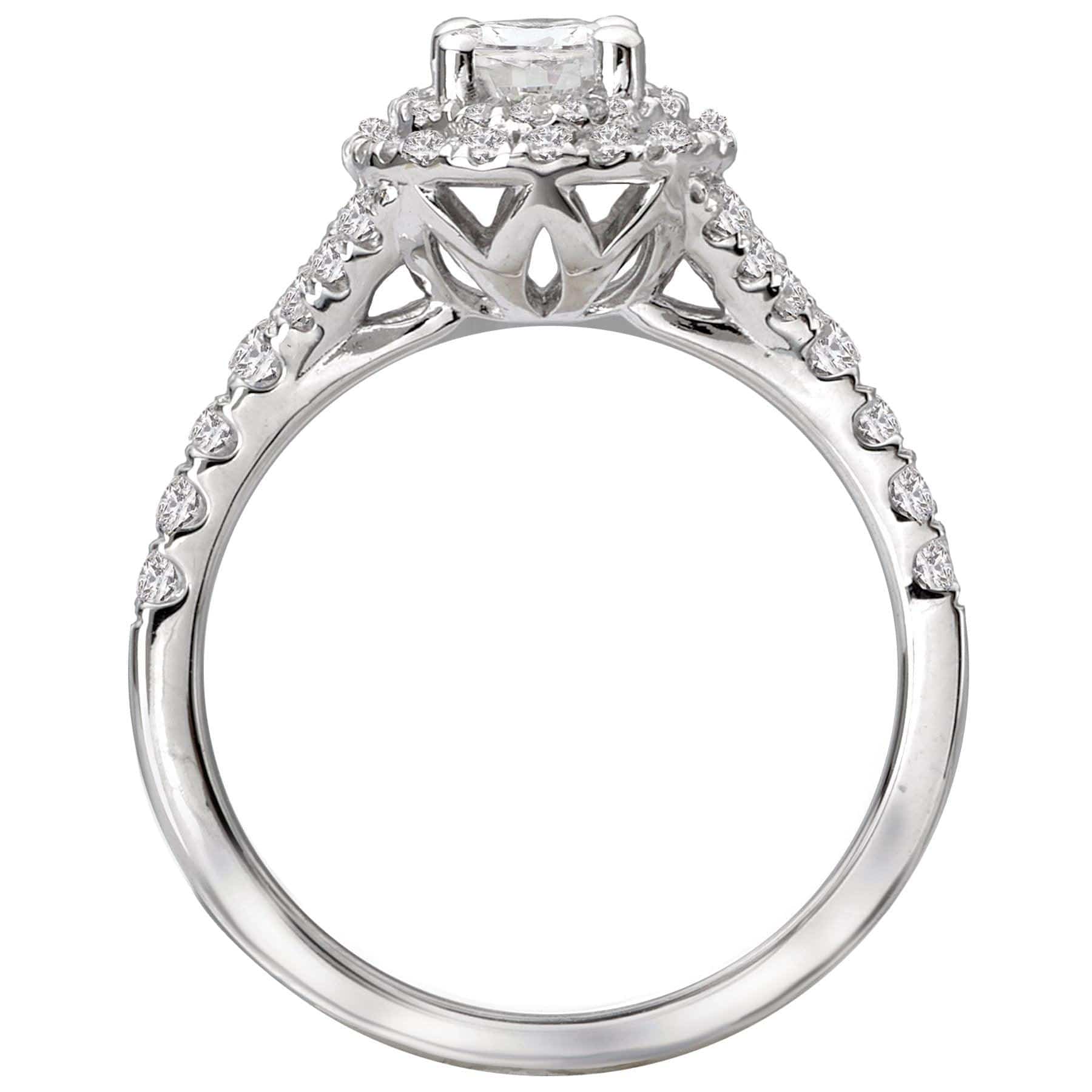 BW JAMES Engagement Rings "The Chicago" Split Band Double Halo Diamond Ring