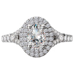 BW JAMES Engagement Rings "The Chicago" Split Band Double Halo Diamond Ring