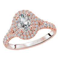 BW JAMES Engagement Rings "The Chicago" Split Band Double Halo Diamond Ring