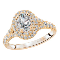 BW JAMES Engagement Rings "The Chicago" Split Band Double Halo Diamond Ring