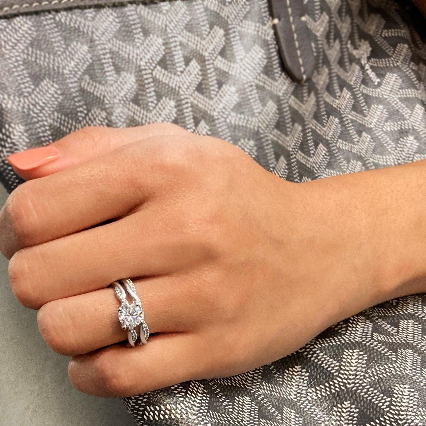 BW JAMES Engagement Rings "The Dalton" Classic Twist Infinity Semi-Mount Diamond Ring