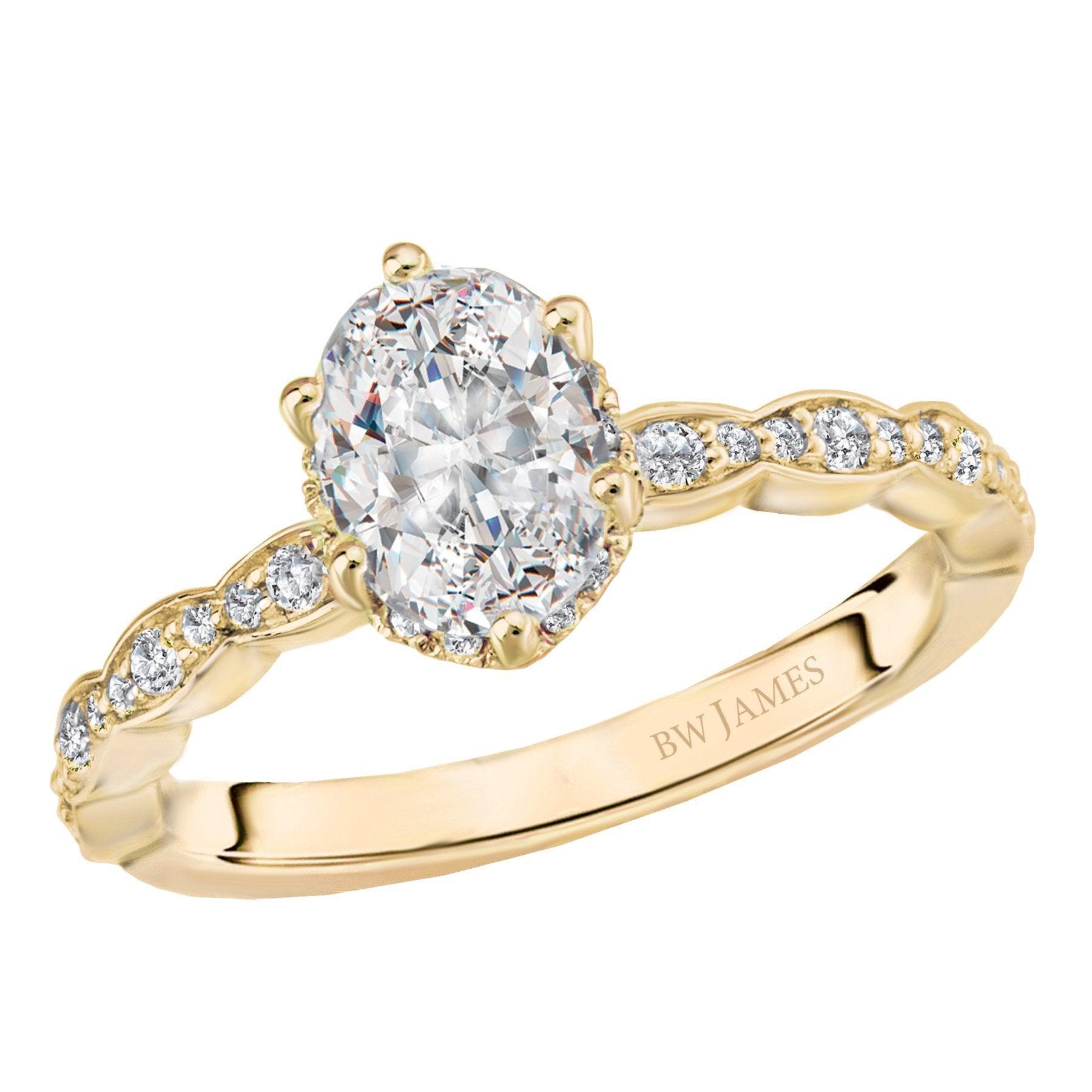 BW JAMES Engagement Rings "The Darby" Halo Semi-Mount Diamond Ring