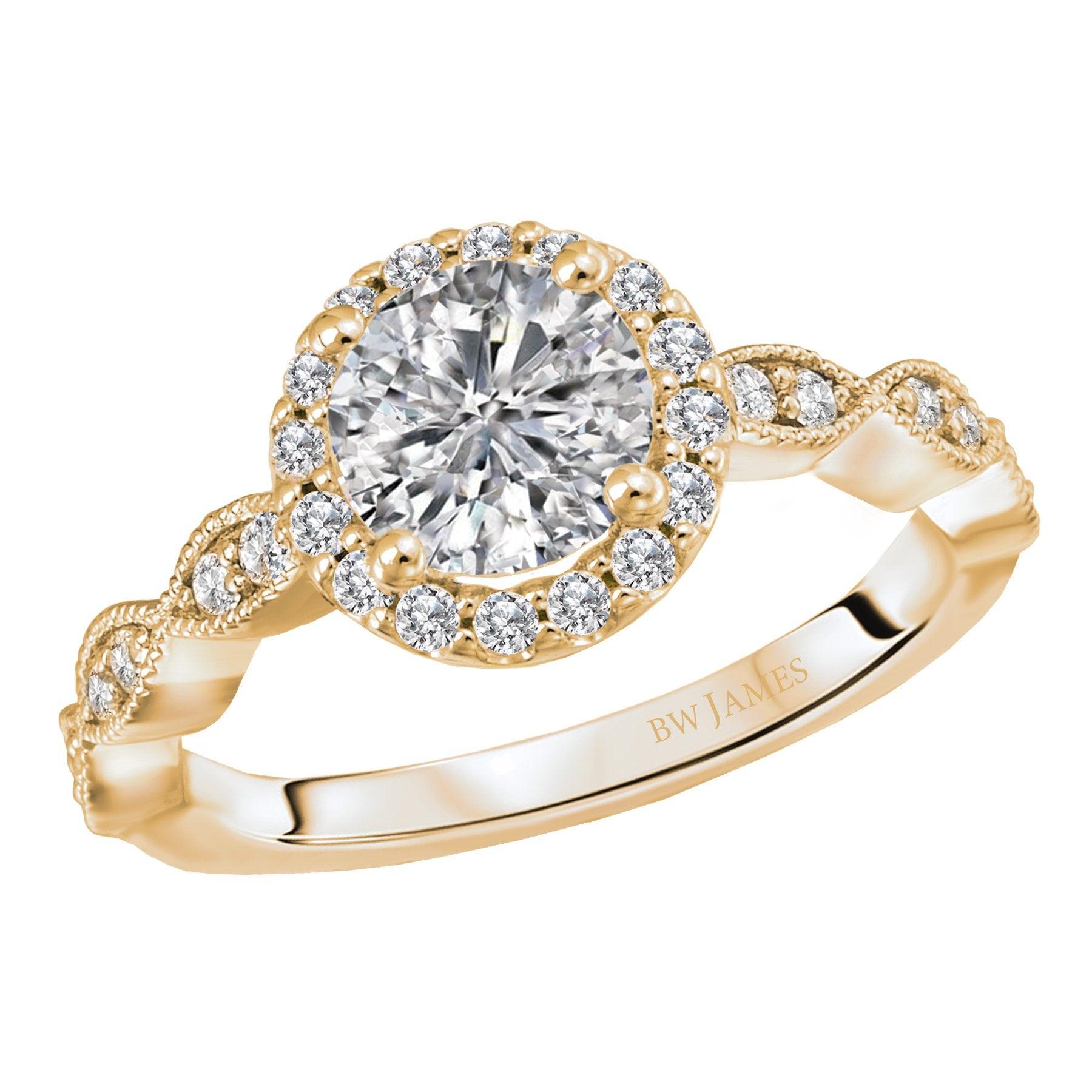 BW JAMES Engagement Rings "The Havana" Halo Semi-Mount Diamond Ring