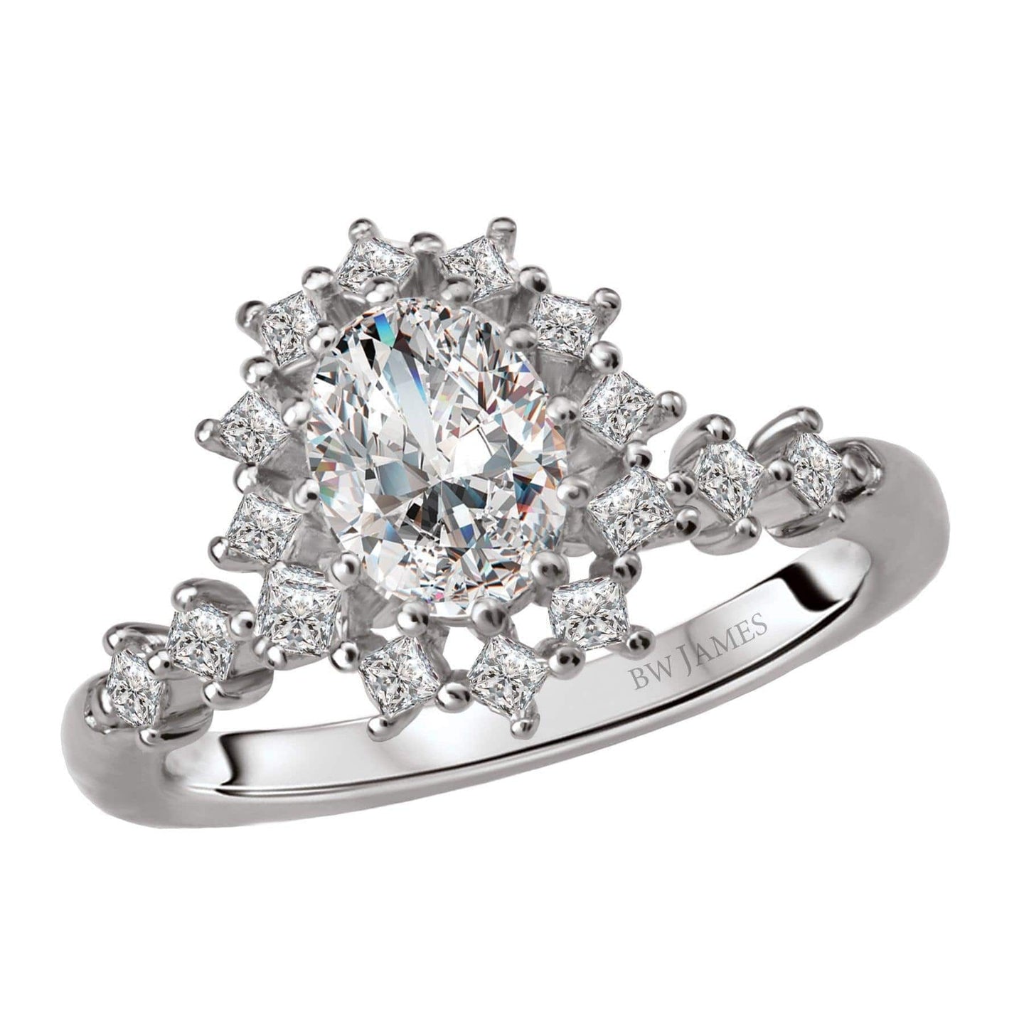 BW JAMES Engagement Rings " The Hudson" Halo Semi-Mount Diamond Ring