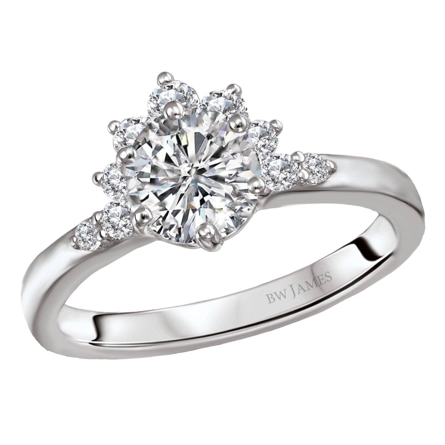 BW JAMES Engagement Rings "The Iona" Halo Semi-Mount Diamond Ring