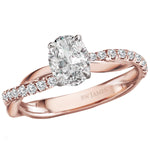 BW JAMES Engagement Rings "The Isabel" Twist Oval  Band Semi-Mount Diamond Ring