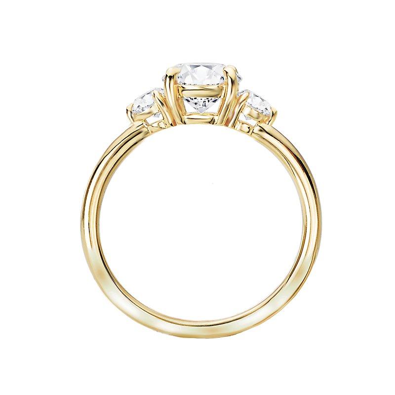 BW JAMES Engagement Rings "The Kelly" Round Shape Three Stone  Semi-Mount Diamond Ring