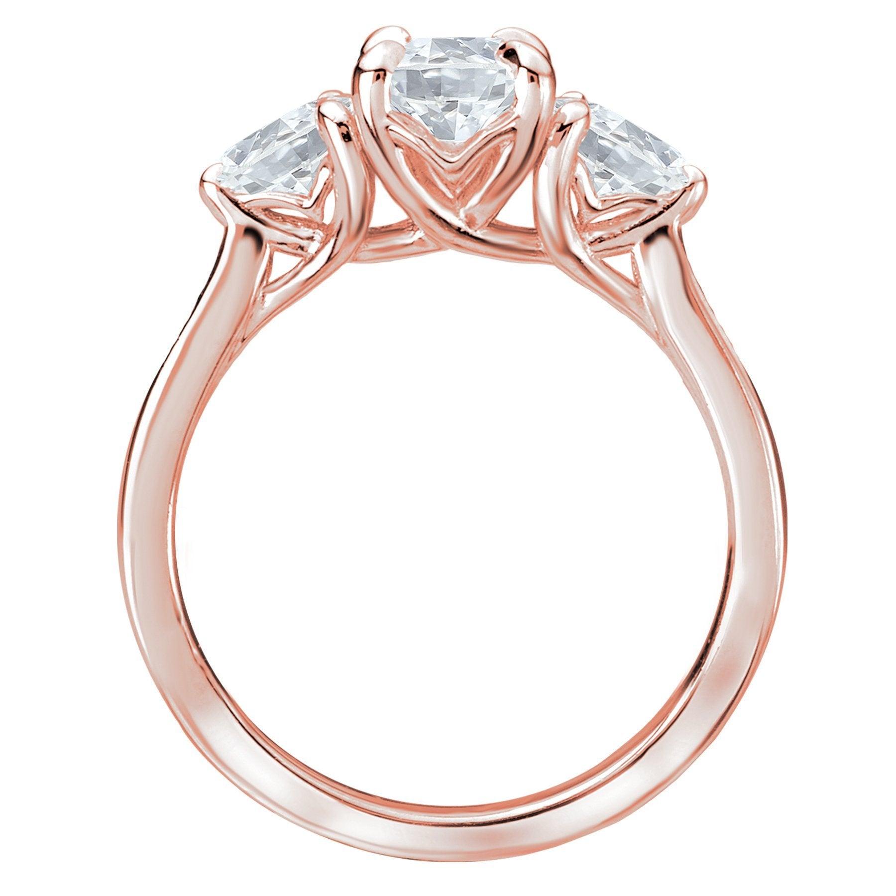 BW JAMES Engagement Rings " The Long Island" Three Stone Semi-Mount Diamond Ring
