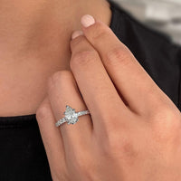 BW JAMES Engagement Rings "The Meredith" Classic Pear Shape Semi-Mount Diamond Ring