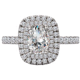 BW JAMES Engagement Rings "The Nevada " Oval Double Halo Diamond Ring