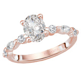 BW JAMES Engagement Rings "The Zena" Classic Oval Shape Semi-Mount Diamond Ring