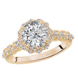 BW JAMES Engagement Rings Yellow Gold " The Vegas" Halo Semi-Mount Diamond Ring