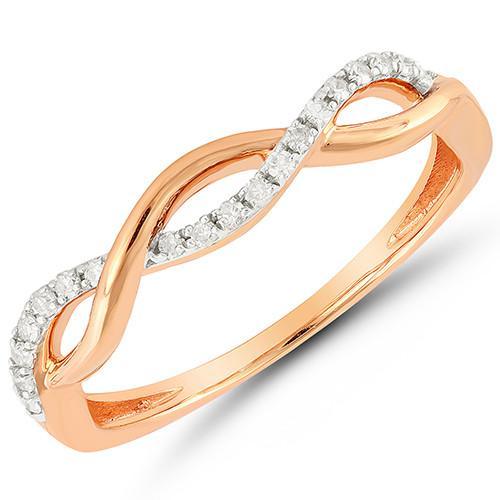 BW James Fashion Ring Rose Gold Diamond Twist Ring
