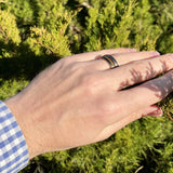 BW James Jewelers ALT Wedding Band "Copper Gentleman" Tungsten Ring With Reclaimed Whiskey Barrel Wood And Rose Gold Color