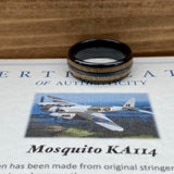 BW James Jewelers ALT Wedding Band “The Aviator” 100% USA Made Black Ceramic Ring With Wood From RAF Mosquito Airplane