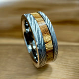 BW James Jewelers ALT Wedding Band “The Bethlehem” 100% USA Made Black Rugged Tungsten Ring With Olive Wood From Israel