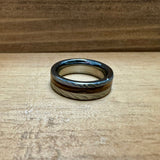 BW James Jewelers ALT Wedding Band “The Bethlehem Mini ” 100% USA Made Black Rugged Tungsten Ring With Olive Wood From Israel