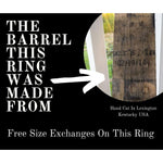 BW James Jewelers ALT Wedding Band "The Blue Grass" ✓Kentucky Bourbon Whiskey Barrel ✓Black Ceramic Ring