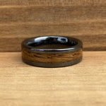 BW James Jewelers ALT Wedding Band “The Bourbon Mini” 100% USA Made Build Your Own Ring Black Diamond Ceramic Pipe Cut 6mm High Polish Ring