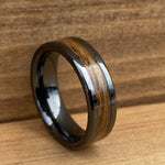 BW James Jewelers ALT Wedding Band “The Bourbon Mini” 100% USA Made Build Your Own Ring Black Diamond Ceramic Pipe Cut 6mm High Polish Ring