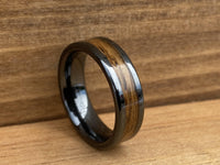 BW James Jewelers ALT Wedding Band “The Bourbon Mini” 100% USA Made Build Your Own Ring Black Diamond Ceramic Pipe Cut 6mm High Polish Ring