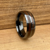 BW James Jewelers ALT Wedding Band “The Corporal” 100% USA Made Black Ceramic Ring With Wood From A M1 Garand