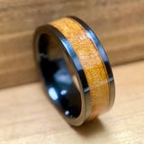 BW James Jewelers ALT Wedding Band "The Franklin"100% USA Made Black Ceramic Ring With Wood From Ben Franklins Home