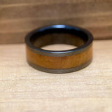 BW James Jewelers ALT Wedding Band "The Franklin"100% USA Made Black Ceramic Ring With Wood From Ben Franklins Home