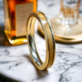 BW James Jewelers ALT Wedding Band “The Lady Bourbon Stack” Reclaimed Bourbon Barrel Ring™ In Brilliant White Titanium