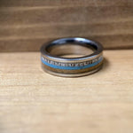 BW James Jewelers ALT Wedding Band “The Lady Westerner” 6mm Tungsten Ring With Reclaimed Bourbon Barrel, Antler and Turquoise