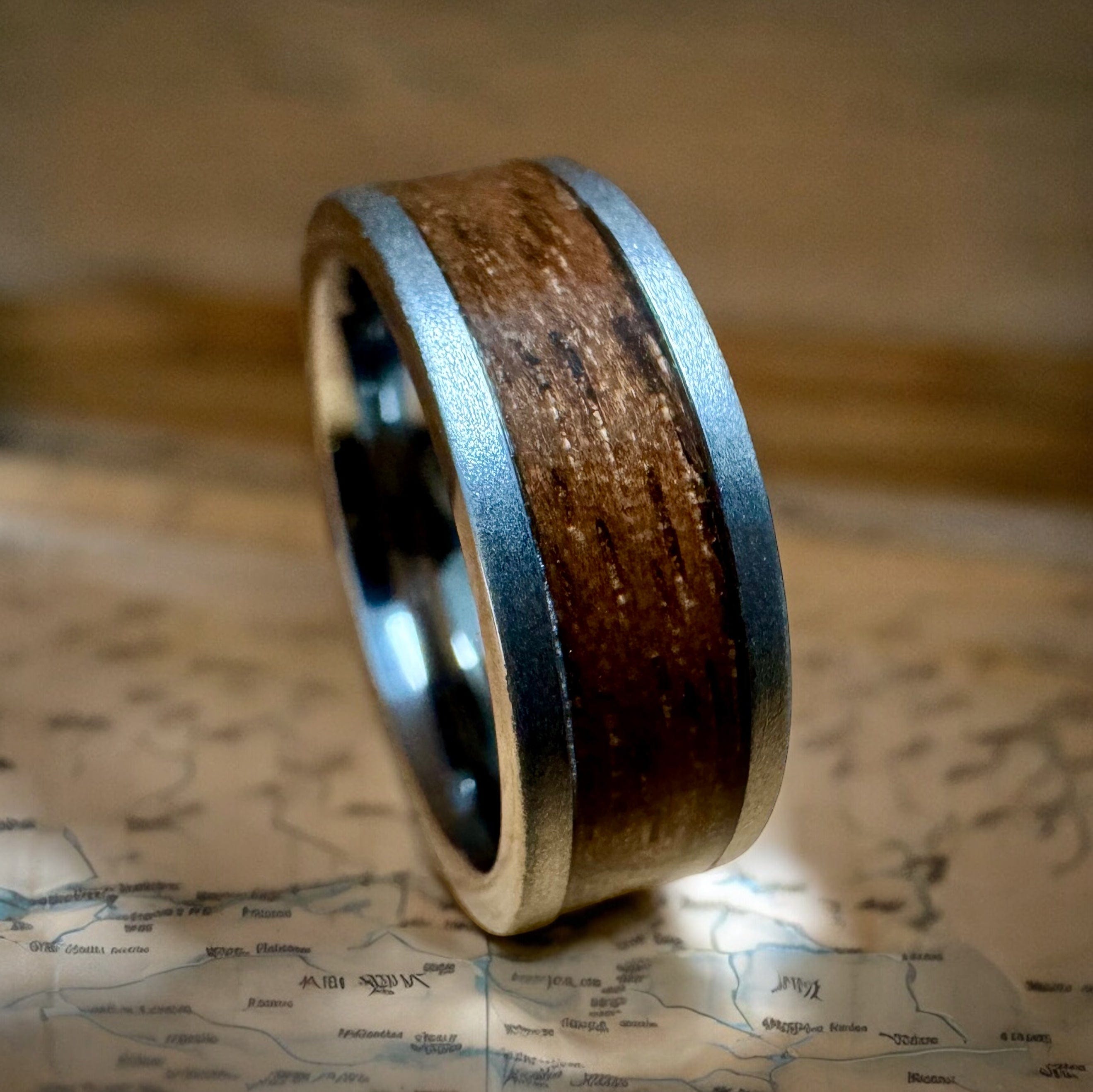 BW James Jewelers ALT Wedding Band “The Major” 100% USA Made Ring With Wood From A M1 Garand Tungsten Ring
