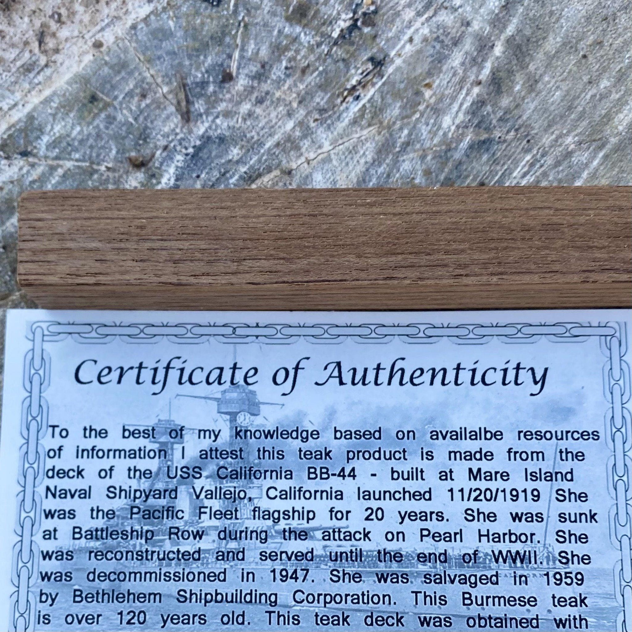 “The Pearl Harbor” 100% USA Made Serinium® Metal With Wood From The USS California