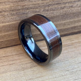 BW James Jewelers ALT Wedding Band “The Sergeant” 100% USA Made Black Ceramic Ring With Wood From A M1 Garand