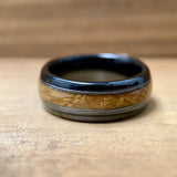 BW James Jewelers ALT Wedding Band “The Skipper” ✓Kentucky Bourbon Barrel Ring™✓With Fishing Line ✓Black Ceramic