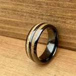 BW James Jewelers ALT Wedding Band “The Spitfire” 100% USA Made Black Ceramic Ring With Wood From RAF Spitfire Airplane