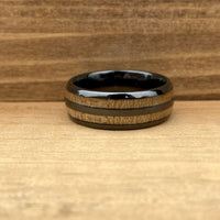 BW James Jewelers ALT Wedding Band “The Spitfire” 100% USA Made Black Ceramic Ring With Wood From RAF Spitfire Airplane