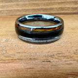 BW James Jewelers ALT Wedding Band “The Sportsman” ✓Kentucky Bourbon Barrel Ring™✓Fishing Line ✓Antler ✓Tungsten