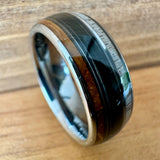 BW James Jewelers ALT Wedding Band “The Sportsman” ✓Kentucky Bourbon Barrel Ring™✓Fishing Line ✓Antler ✓Tungsten