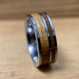 BW James Jewelers ALT Wedding Band “The Whiskey Lover” Tungsten Ring With Reclaimed Bourbon Whiskey Barrel Wood