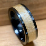 BW James Jewelers ALT Wedding Band "The Yankee Grand Slam" 100% USA Made Black Ceramic Ring With Wood From The Original Stadium Chairs