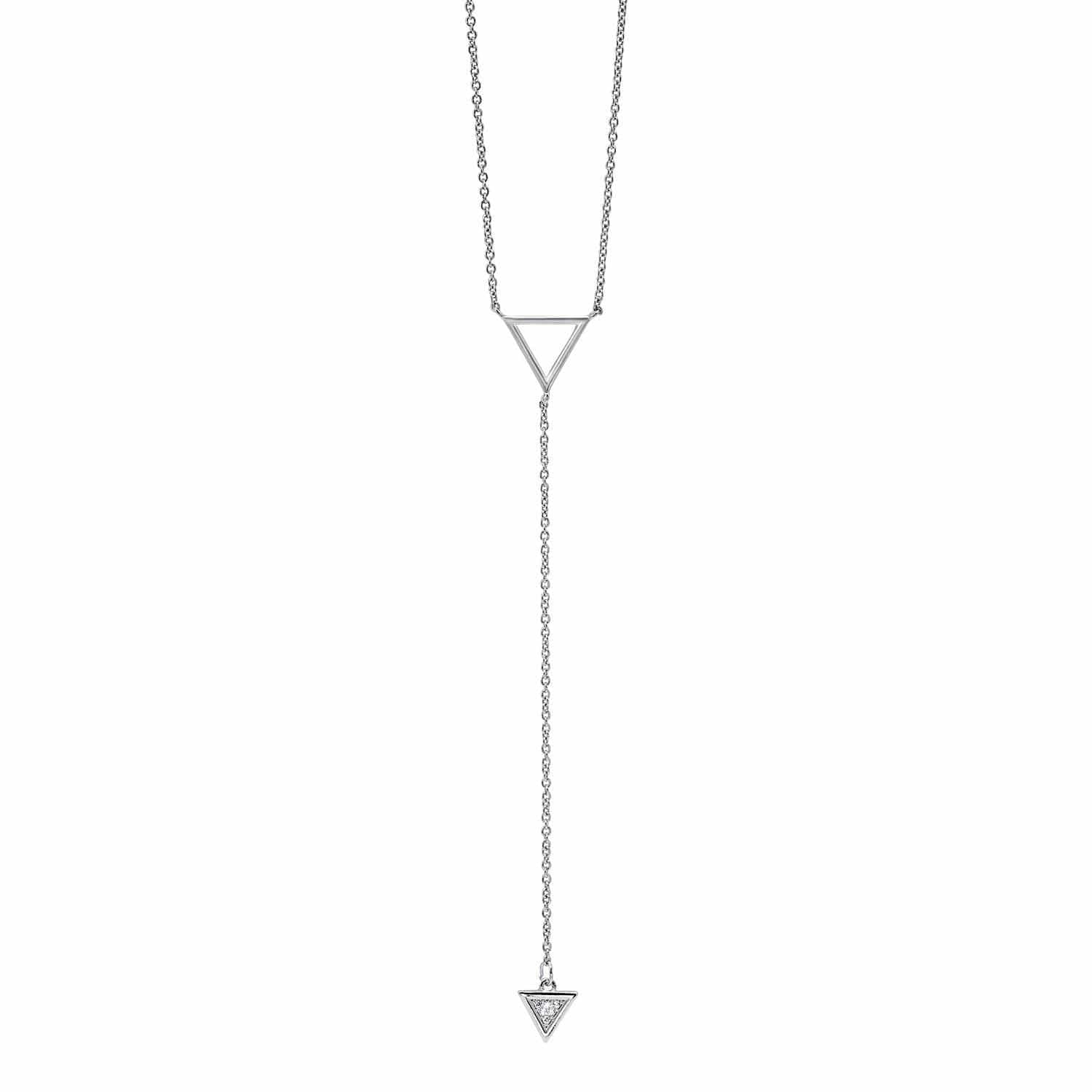 BW James Jewelers diamond necklace Triangle Silver Diamond Necklace