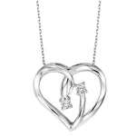 BW James Jewelers Diamond Pendant Silver Diamond Heart Pendant