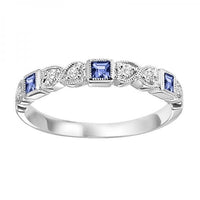 BW James Jewelers diamond wedding bands 14K Sapphire and Diamond Mixable Ring