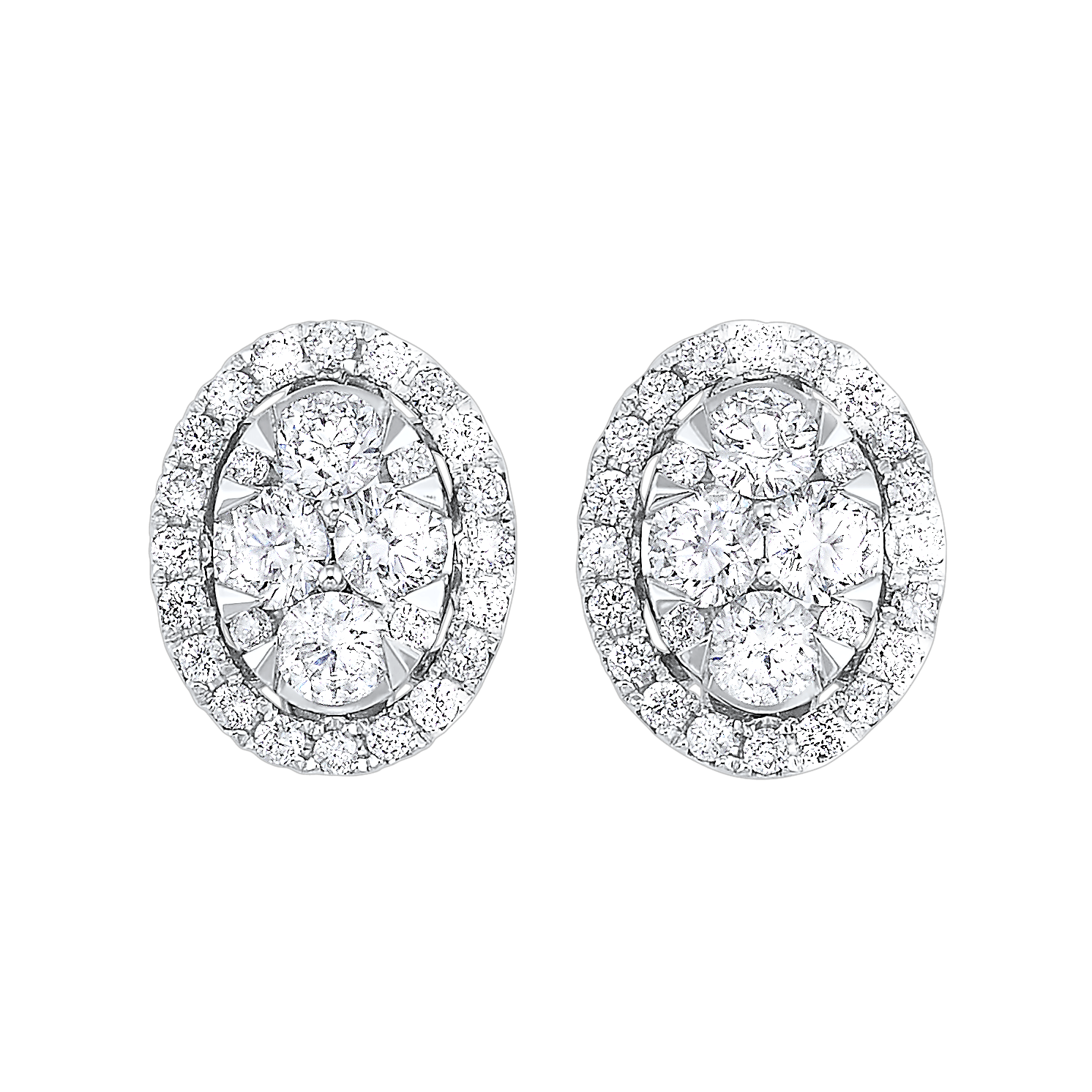 BW James Jewelers Earrings 16 Page Christmas Catalog Offer 14KTW Uno Halo Round Earrings 3/4 Ctw