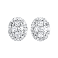 BW James Jewelers Earrings 16 Page Christmas Catalog Offer 14KTW Uno Halo Round Earrings 3/4 Ctw