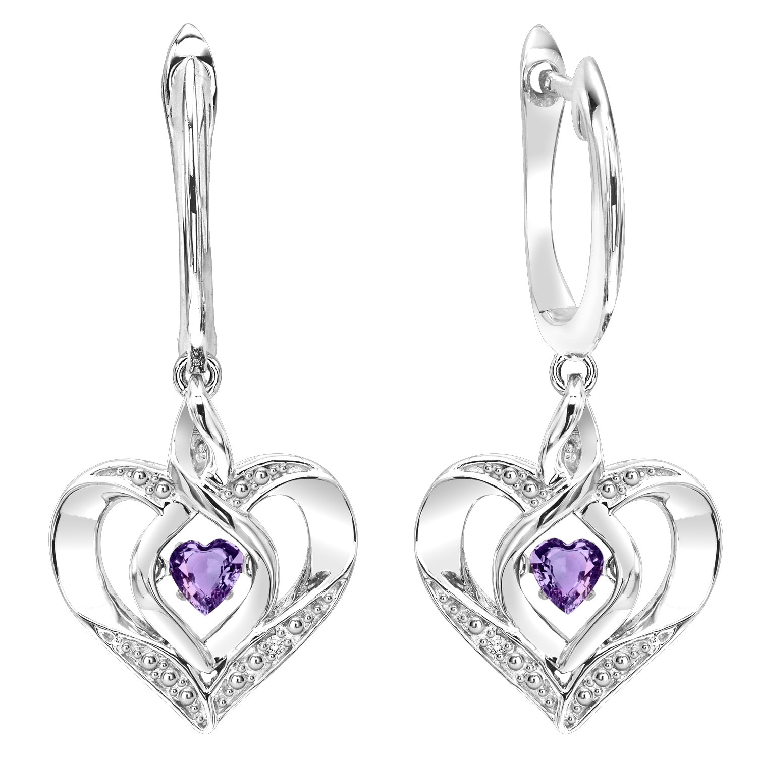 BW James Jewelers Earrings 16 Page Christmas Catalog Offer SS Diamond ROL-Birthst Heart Amethyst Basics Earring