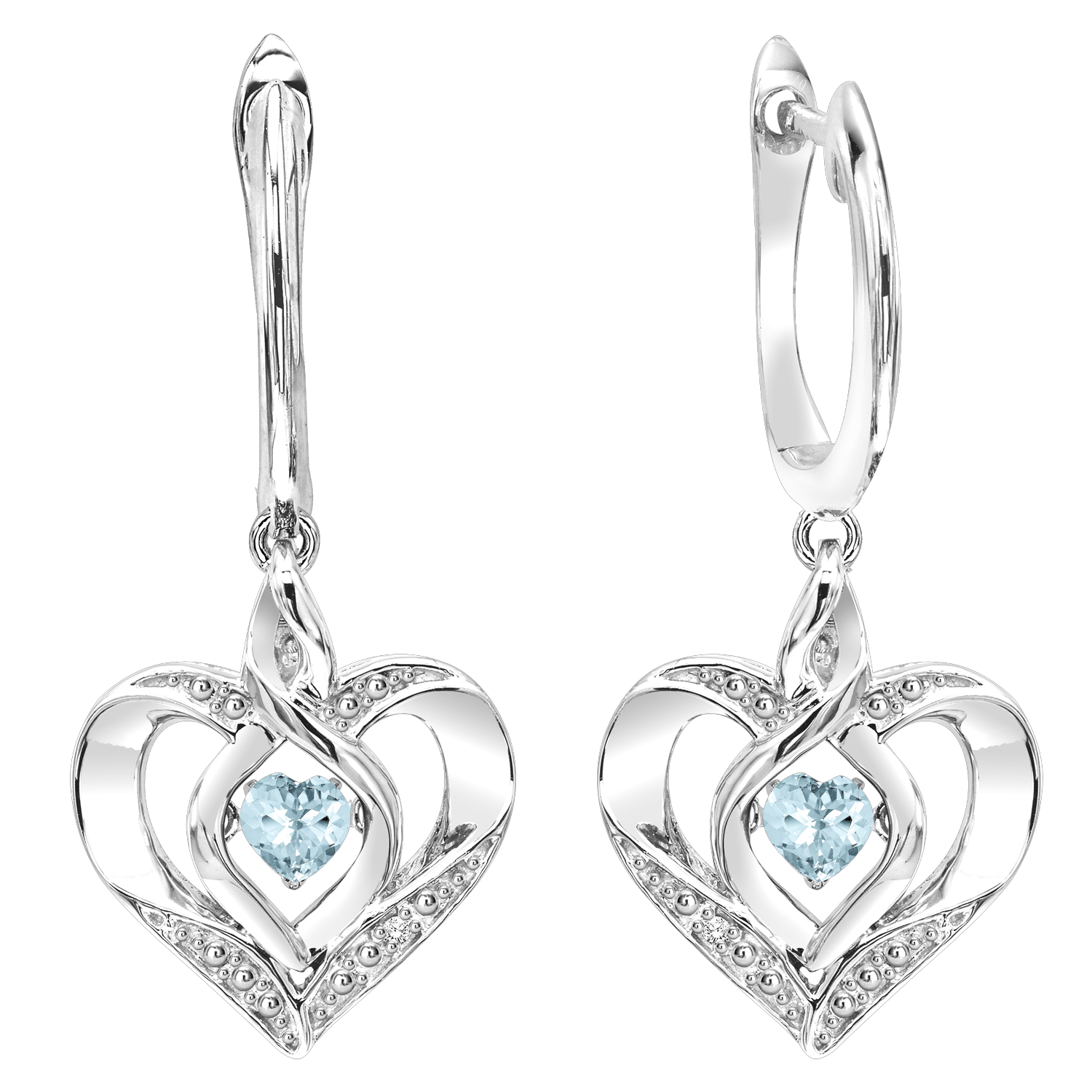 BW James Jewelers Earrings 16 Page Christmas Catalog Offer SS Diamond ROL-Birthst Heart Aquamarine Basics Earring 1/165Ct