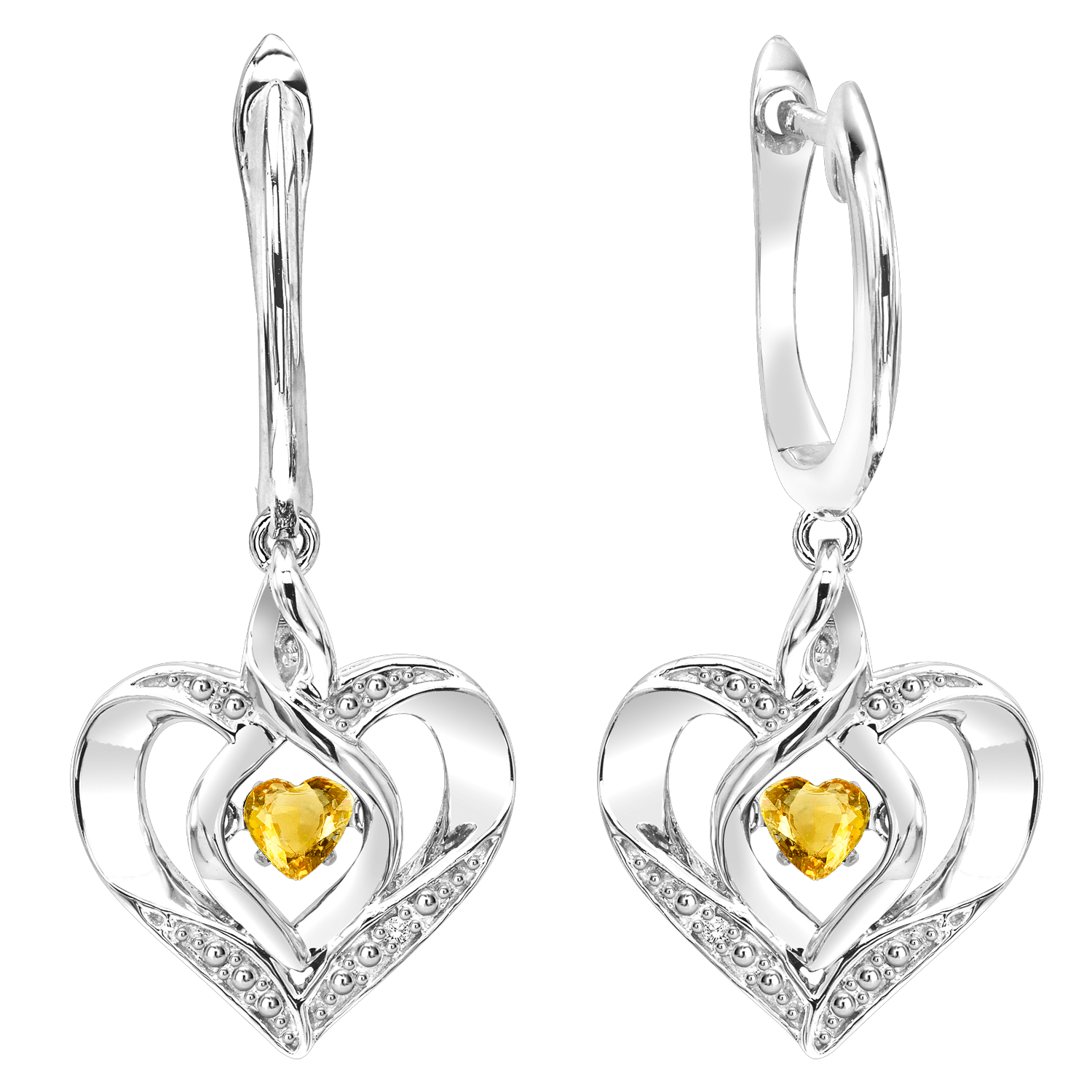BW James Jewelers Earrings 16 Page Christmas Catalog Offer SS Diamond ROL-Birthst Heart Citrine Basics Earring